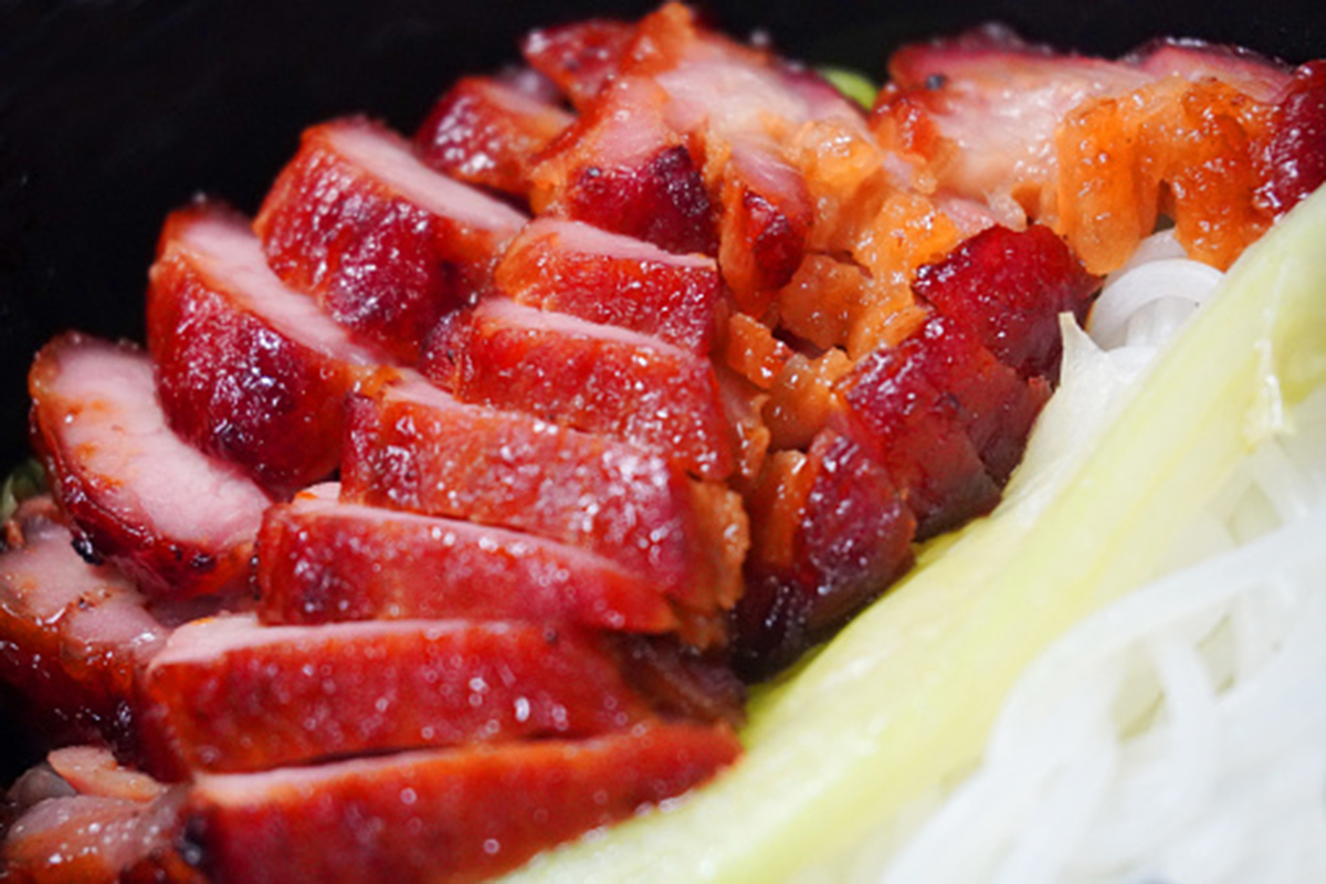 Char Siu IN CHINESE RESTAURANT , Delicious roast pork , food